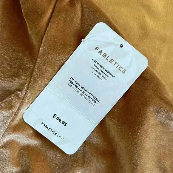 NWT Fabletics Gigi Velour Bodysuit Light Honey Sz L & XL - Picture 7 of 12